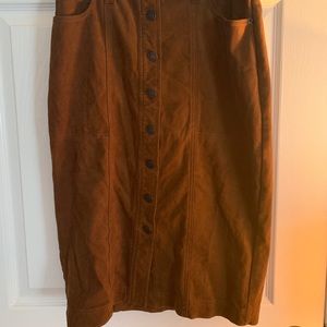 Abercrombie and fitch faux suede button down skirt